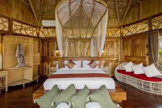 Натуральная вилла Eco 1BR Bamboo Villa на рисовых полях Ubud