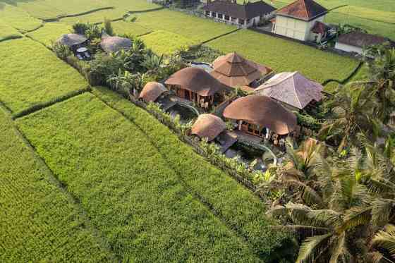 Натуральная вилла Eco 1BR Bamboo Villa на рисовых полях Ubud