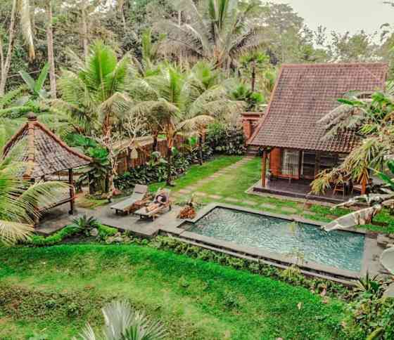 тропический деревянный дом №1 BR частный бассейн с джунглями. Ubud