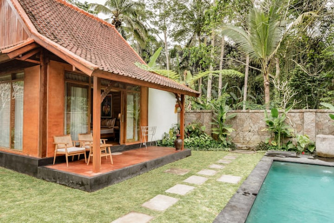 тропический деревянный дом №1 BR частный бассейн с джунглями. Ubud - изображение 4