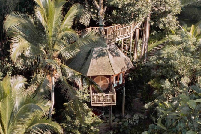 Дом Enchanted Hobbit Treehouse расположен в джунглях Ubud - изображение 6