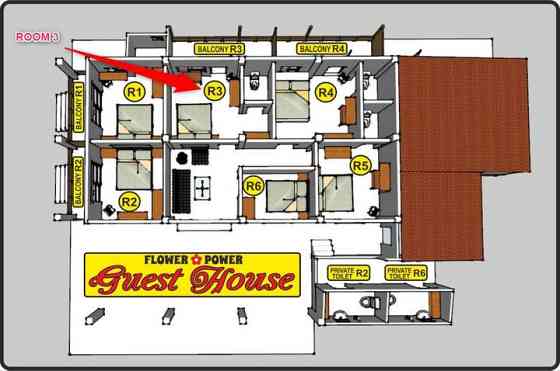 Гостевой дом, балкон, комната 3 с кондиционером. Ранонг