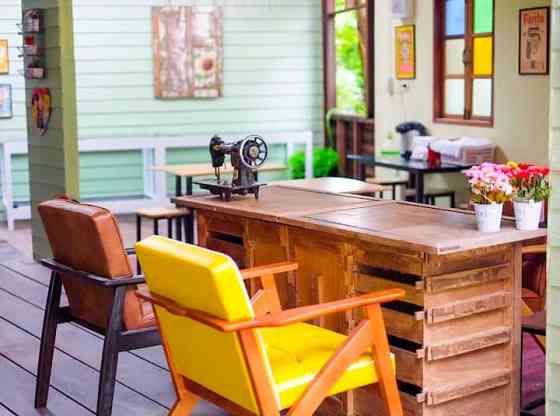 Wooden house style in Amphawa Floating Market Samut Songkhram