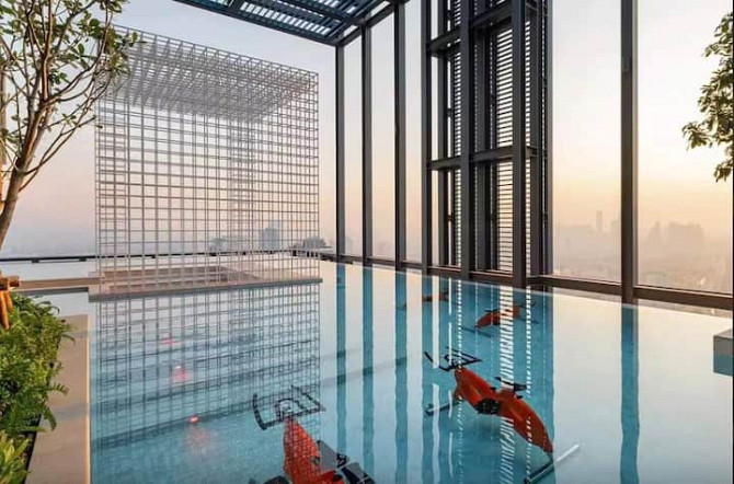 Super 1 Luxury Sky Twin Pool Gym + Walk BTS Airport Rail Link/Siam Business District/King Power Duty Бангкок - изображение 1