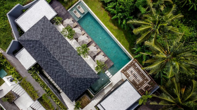 Великолепная вилла 6BR с видом на рисовое поле Ubud - изображение 5